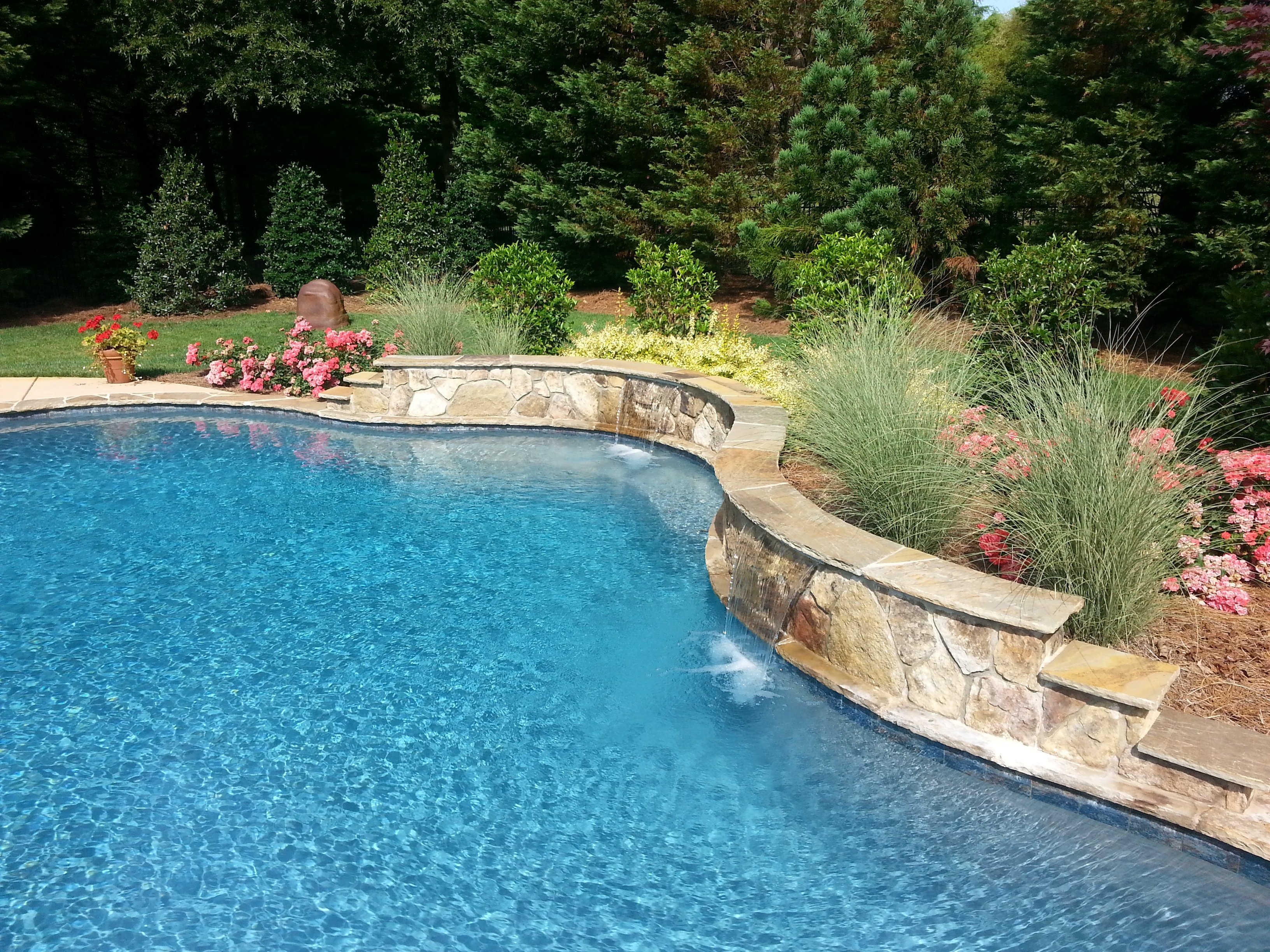Water Features Inground Pool Concord NC Aloha Pools